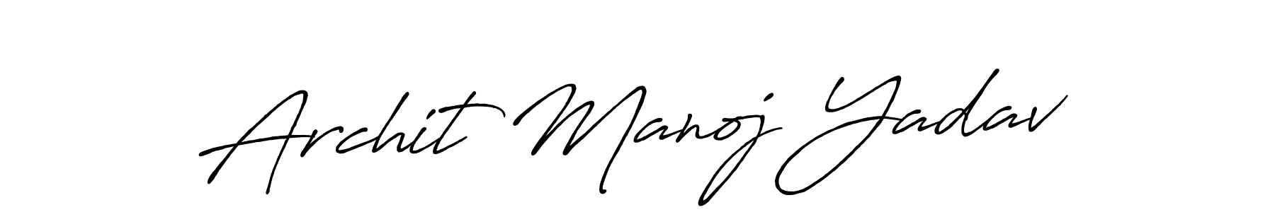 Design your own signature with our free online signature maker. With this signature software, you can create a handwritten (Antro_Vectra_Bolder) signature for name Archit Manoj Yadav. Archit Manoj Yadav signature style 7 images and pictures png