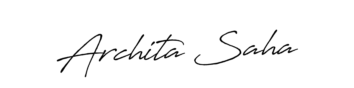 Make a beautiful signature design for name Archita Saha. With this signature (Antro_Vectra_Bolder) style, you can create a handwritten signature for free. Archita Saha signature style 7 images and pictures png