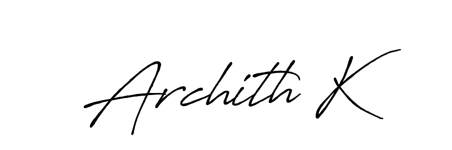 Antro_Vectra_Bolder is a professional signature style that is perfect for those who want to add a touch of class to their signature. It is also a great choice for those who want to make their signature more unique. Get Archith K name to fancy signature for free. Archith K signature style 7 images and pictures png