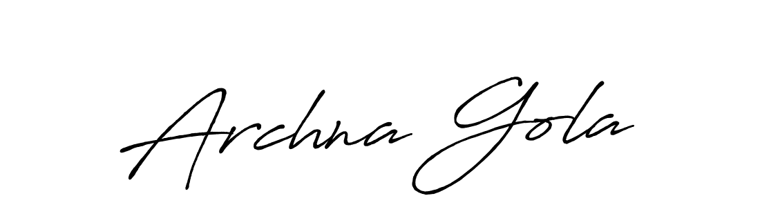 Create a beautiful signature design for name Archna Gola. With this signature (Antro_Vectra_Bolder) fonts, you can make a handwritten signature for free. Archna Gola signature style 7 images and pictures png