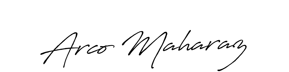 Make a beautiful signature design for name Arco Maharaz. With this signature (Antro_Vectra_Bolder) style, you can create a handwritten signature for free. Arco Maharaz signature style 7 images and pictures png