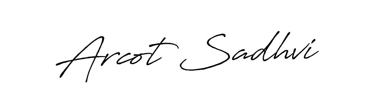 Use a signature maker to create a handwritten signature online. With this signature software, you can design (Antro_Vectra_Bolder) your own signature for name Arcot Sadhvi. Arcot Sadhvi signature style 7 images and pictures png