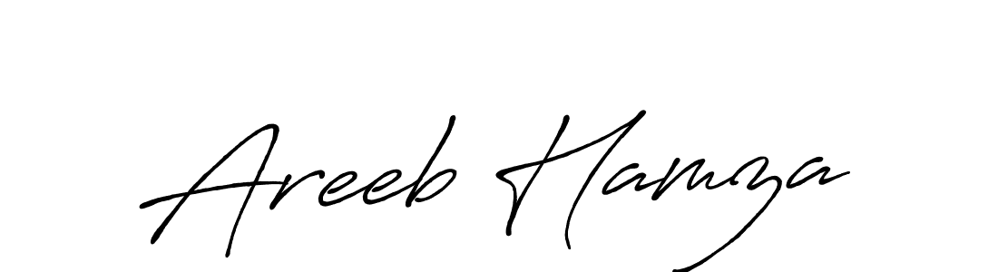 The best way (Antro_Vectra_Bolder) to make a short signature is to pick only two or three words in your name. The name Areeb Hamza include a total of six letters. For converting this name. Areeb Hamza signature style 7 images and pictures png