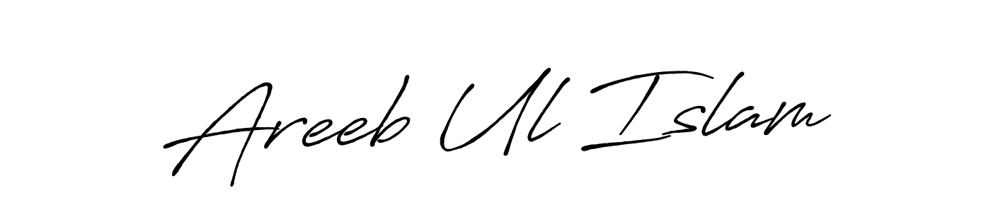 Use a signature maker to create a handwritten signature online. With this signature software, you can design (Antro_Vectra_Bolder) your own signature for name Areeb Ul Islam. Areeb Ul Islam signature style 7 images and pictures png