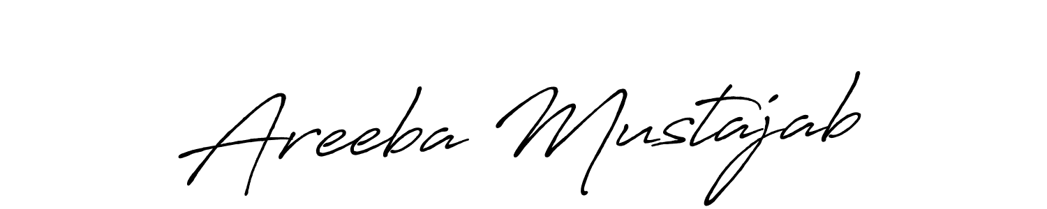 Make a beautiful signature design for name Areeba Mustajab. With this signature (Antro_Vectra_Bolder) style, you can create a handwritten signature for free. Areeba Mustajab signature style 7 images and pictures png