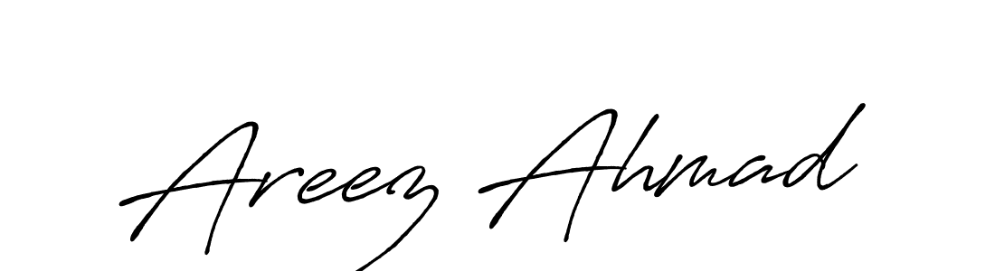 Make a beautiful signature design for name Areez Ahmad. With this signature (Antro_Vectra_Bolder) style, you can create a handwritten signature for free. Areez Ahmad signature style 7 images and pictures png