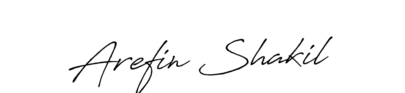Make a beautiful signature design for name Arefin Shakil. With this signature (Antro_Vectra_Bolder) style, you can create a handwritten signature for free. Arefin Shakil signature style 7 images and pictures png