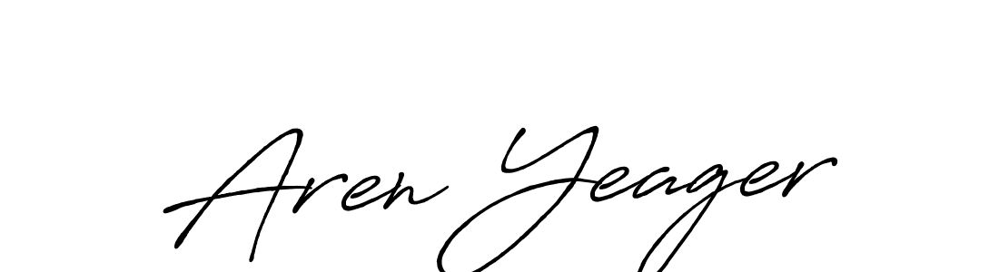 Aren Yeager stylish signature style. Best Handwritten Sign (Antro_Vectra_Bolder) for my name. Handwritten Signature Collection Ideas for my name Aren Yeager. Aren Yeager signature style 7 images and pictures png