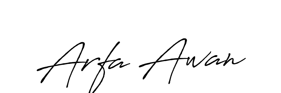 Make a short Arfa Awan signature style. Manage your documents anywhere anytime using Antro_Vectra_Bolder. Create and add eSignatures, submit forms, share and send files easily. Arfa Awan signature style 7 images and pictures png