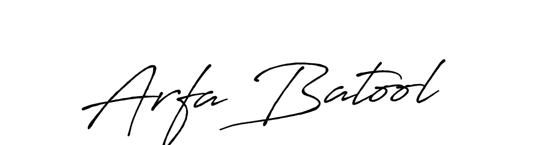 Make a beautiful signature design for name Arfa Batool. With this signature (Antro_Vectra_Bolder) style, you can create a handwritten signature for free. Arfa Batool signature style 7 images and pictures png