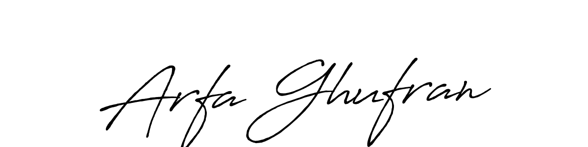 It looks lik you need a new signature style for name Arfa Ghufran. Design unique handwritten (Antro_Vectra_Bolder) signature with our free signature maker in just a few clicks. Arfa Ghufran signature style 7 images and pictures png