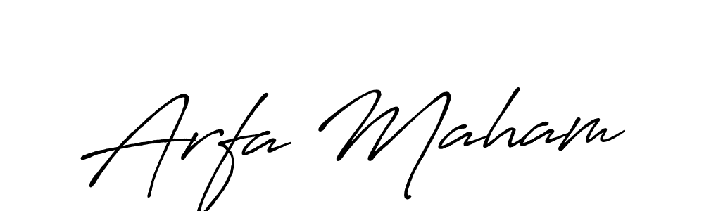 You can use this online signature creator to create a handwritten signature for the name Arfa Maham. This is the best online autograph maker. Arfa Maham signature style 7 images and pictures png