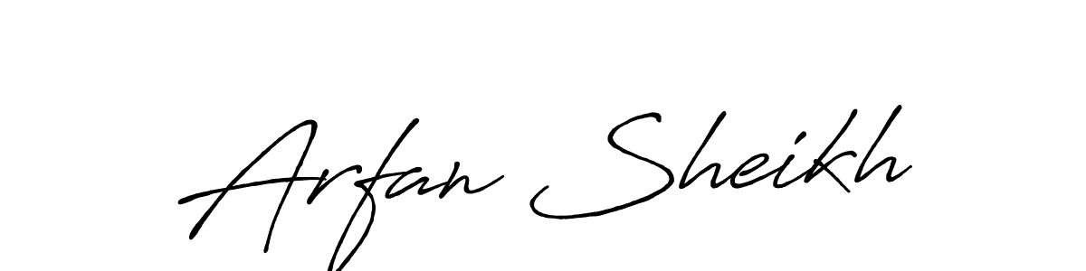 How to make Arfan Sheikh name signature. Use Antro_Vectra_Bolder style for creating short signs online. This is the latest handwritten sign. Arfan Sheikh signature style 7 images and pictures png