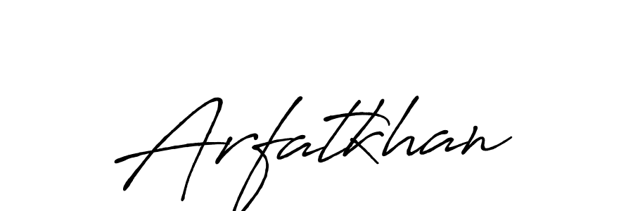 How to make Arfatkhan name signature. Use Antro_Vectra_Bolder style for creating short signs online. This is the latest handwritten sign. Arfatkhan signature style 7 images and pictures png