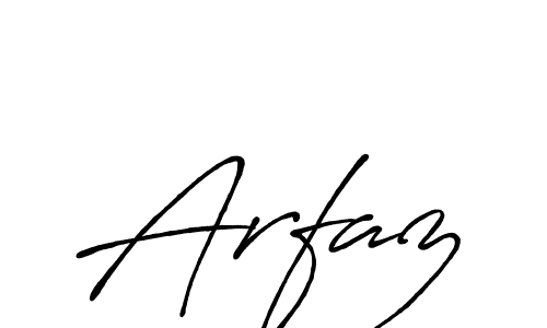 Use a signature maker to create a handwritten signature online. With this signature software, you can design (Antro_Vectra_Bolder) your own signature for name Arfaz. Arfaz signature style 7 images and pictures png