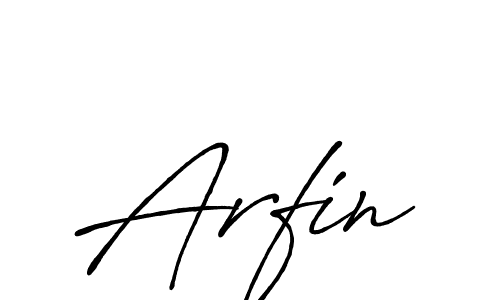 Use a signature maker to create a handwritten signature online. With this signature software, you can design (Antro_Vectra_Bolder) your own signature for name Arfin. Arfin signature style 7 images and pictures png
