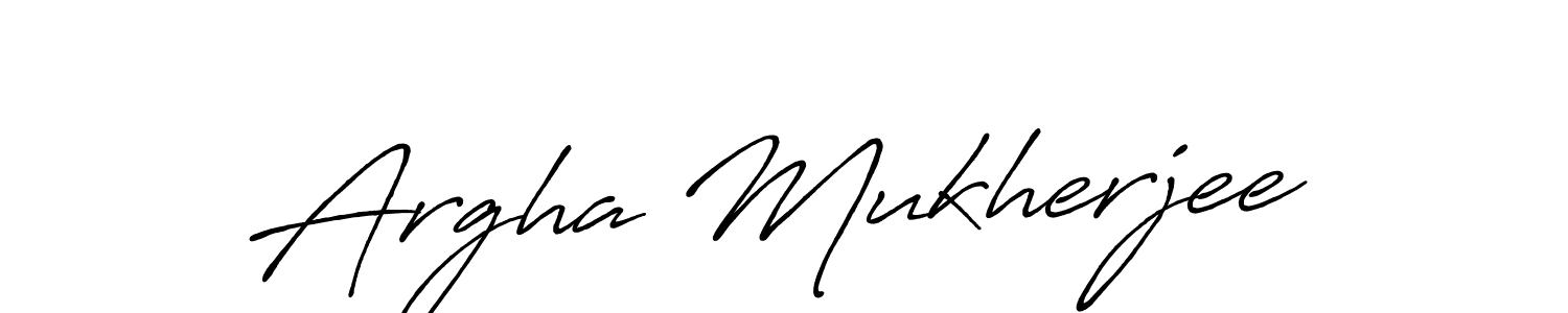 Make a beautiful signature design for name Argha Mukherjee. With this signature (Antro_Vectra_Bolder) style, you can create a handwritten signature for free. Argha Mukherjee signature style 7 images and pictures png