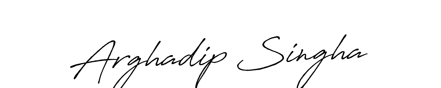 How to make Arghadip Singha name signature. Use Antro_Vectra_Bolder style for creating short signs online. This is the latest handwritten sign. Arghadip Singha signature style 7 images and pictures png