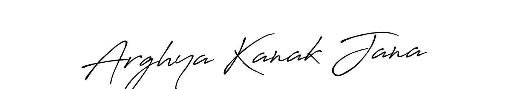 Create a beautiful signature design for name Arghya Kanak Jana. With this signature (Antro_Vectra_Bolder) fonts, you can make a handwritten signature for free. Arghya Kanak Jana signature style 7 images and pictures png