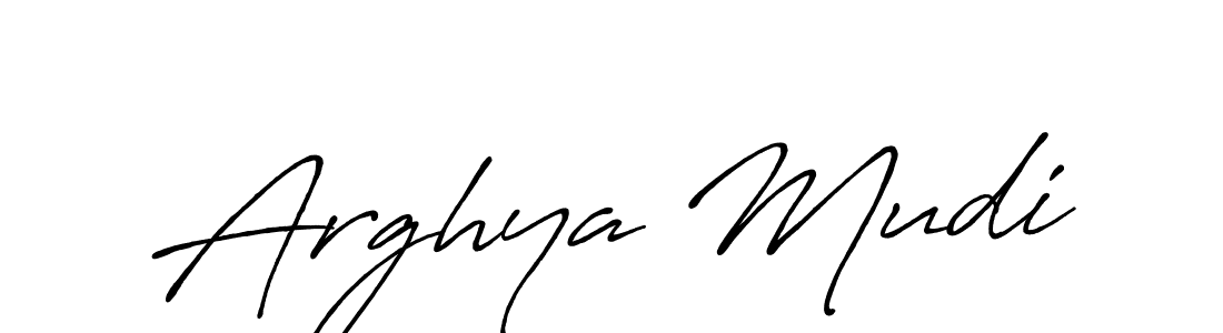 Make a beautiful signature design for name Arghya Mudi. With this signature (Antro_Vectra_Bolder) style, you can create a handwritten signature for free. Arghya Mudi signature style 7 images and pictures png