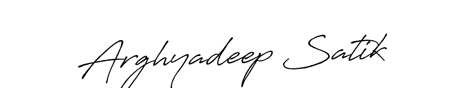 How to make Arghyadeep Satik name signature. Use Antro_Vectra_Bolder style for creating short signs online. This is the latest handwritten sign. Arghyadeep Satik signature style 7 images and pictures png