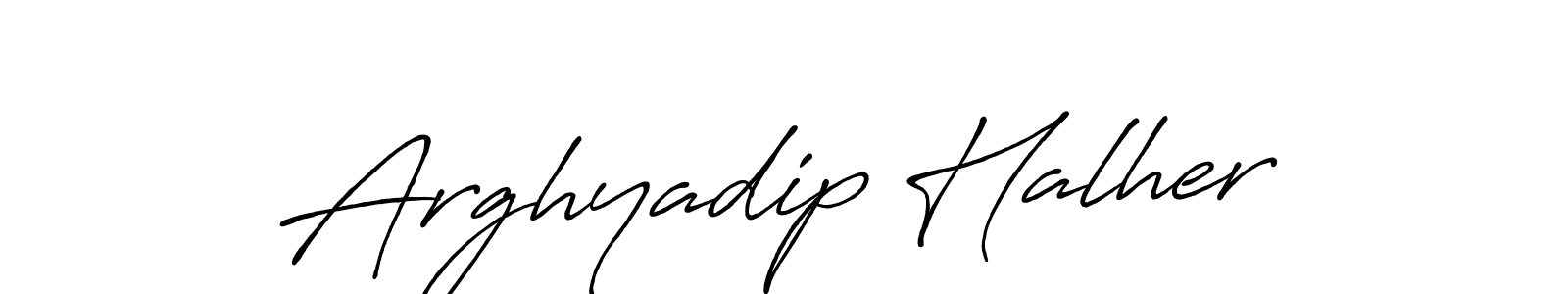 Use a signature maker to create a handwritten signature online. With this signature software, you can design (Antro_Vectra_Bolder) your own signature for name Arghyadip Halher. Arghyadip Halher signature style 7 images and pictures png