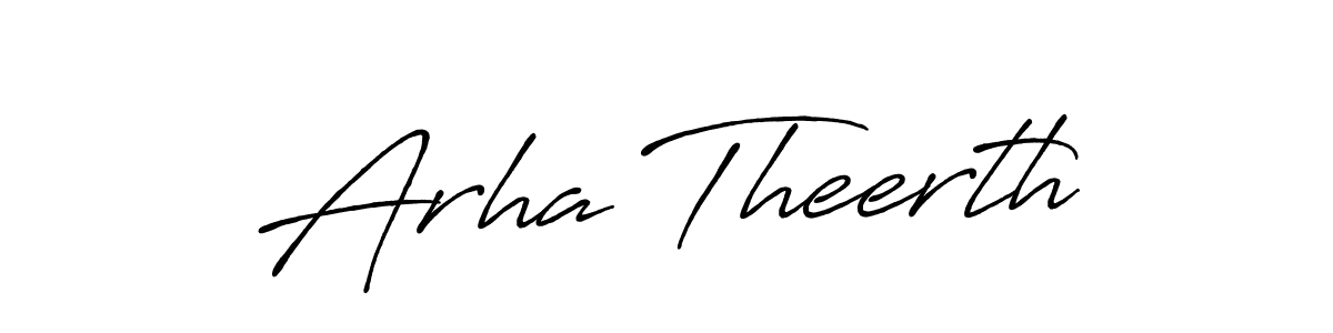 How to make Arha Theerth name signature. Use Antro_Vectra_Bolder style for creating short signs online. This is the latest handwritten sign. Arha Theerth signature style 7 images and pictures png