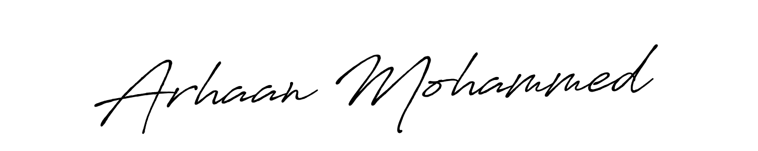 How to make Arhaan Mohammed signature? Antro_Vectra_Bolder is a professional autograph style. Create handwritten signature for Arhaan Mohammed name. Arhaan Mohammed signature style 7 images and pictures png