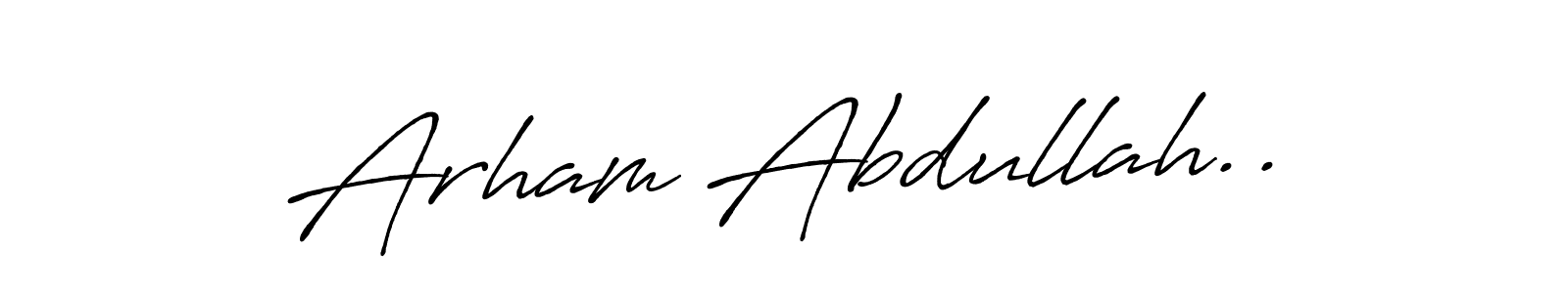Create a beautiful signature design for name Arham Abdullah... With this signature (Antro_Vectra_Bolder) fonts, you can make a handwritten signature for free. Arham Abdullah.. signature style 7 images and pictures png