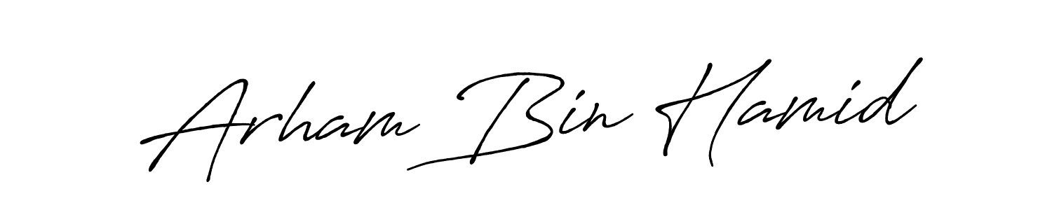This is the best signature style for the Arham Bin Hamid name. Also you like these signature font (Antro_Vectra_Bolder). Mix name signature. Arham Bin Hamid signature style 7 images and pictures png