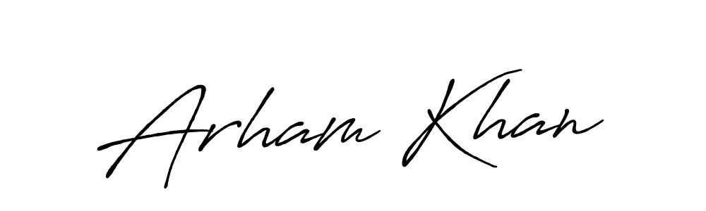 Make a beautiful signature design for name Arham Khan. With this signature (Antro_Vectra_Bolder) style, you can create a handwritten signature for free. Arham Khan signature style 7 images and pictures png