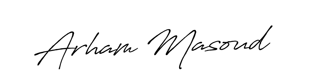 Create a beautiful signature design for name Arham Masoud. With this signature (Antro_Vectra_Bolder) fonts, you can make a handwritten signature for free. Arham Masoud signature style 7 images and pictures png