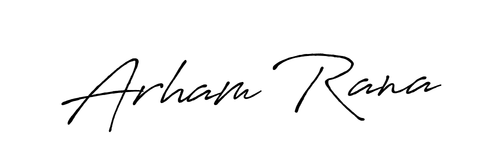 Arham Rana stylish signature style. Best Handwritten Sign (Antro_Vectra_Bolder) for my name. Handwritten Signature Collection Ideas for my name Arham Rana. Arham Rana signature style 7 images and pictures png