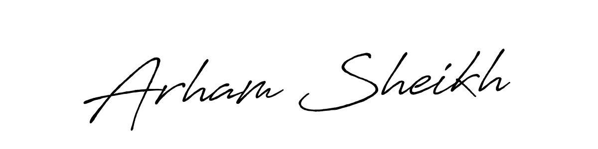 You can use this online signature creator to create a handwritten signature for the name Arham Sheikh. This is the best online autograph maker. Arham Sheikh signature style 7 images and pictures png