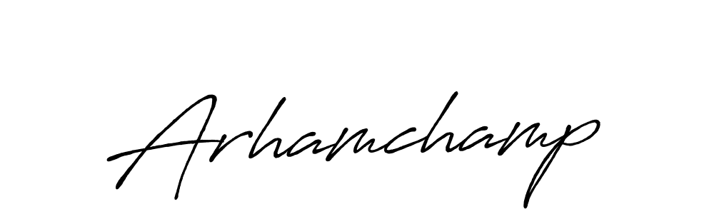 Once you've used our free online signature maker to create your best signature Antro_Vectra_Bolder style, it's time to enjoy all of the benefits that Arhamchamp name signing documents. Arhamchamp signature style 7 images and pictures png