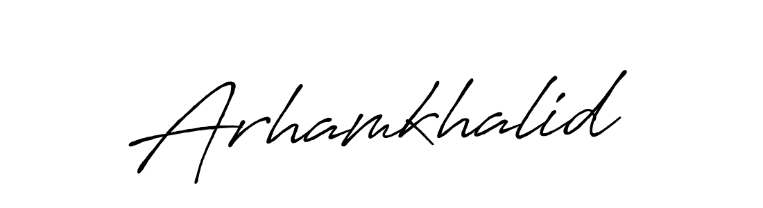 Also we have Arhamkhalid name is the best signature style. Create professional handwritten signature collection using Antro_Vectra_Bolder autograph style. Arhamkhalid signature style 7 images and pictures png