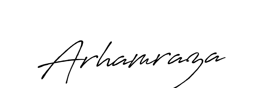 Arhamraza stylish signature style. Best Handwritten Sign (Antro_Vectra_Bolder) for my name. Handwritten Signature Collection Ideas for my name Arhamraza. Arhamraza signature style 7 images and pictures png