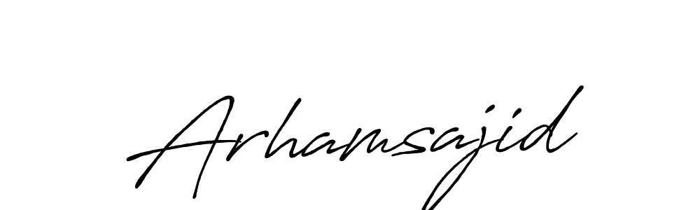 How to make Arhamsajid name signature. Use Antro_Vectra_Bolder style for creating short signs online. This is the latest handwritten sign. Arhamsajid signature style 7 images and pictures png