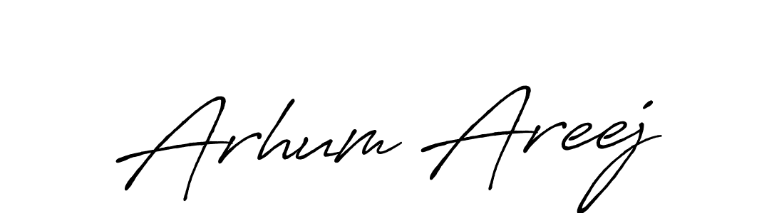 How to make Arhum Areej name signature. Use Antro_Vectra_Bolder style for creating short signs online. This is the latest handwritten sign. Arhum Areej signature style 7 images and pictures png