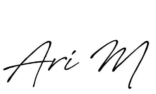 if you are searching for the best signature style for your name Ari M. so please give up your signature search. here we have designed multiple signature styles  using Antro_Vectra_Bolder. Ari M signature style 7 images and pictures png