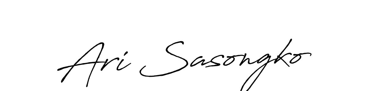 How to make Ari Sasongko name signature. Use Antro_Vectra_Bolder style for creating short signs online. This is the latest handwritten sign. Ari Sasongko signature style 7 images and pictures png