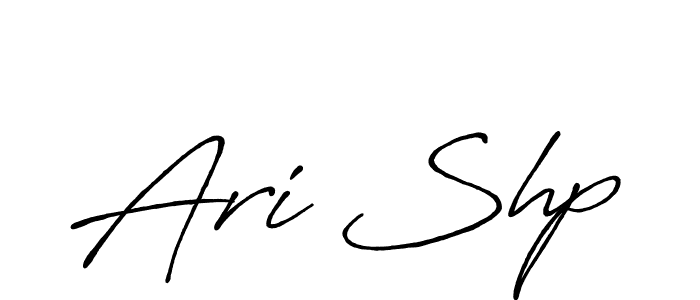 The best way (Antro_Vectra_Bolder) to make a short signature is to pick only two or three words in your name. The name Ari Shp include a total of six letters. For converting this name. Ari Shp signature style 7 images and pictures png