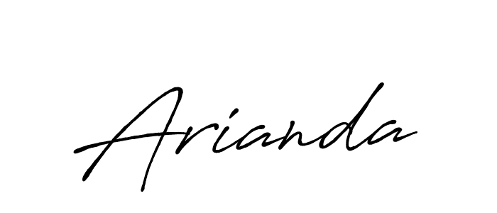 Use a signature maker to create a handwritten signature online. With this signature software, you can design (Antro_Vectra_Bolder) your own signature for name Arianda. Arianda signature style 7 images and pictures png