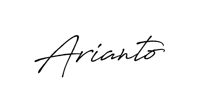 Use a signature maker to create a handwritten signature online. With this signature software, you can design (Antro_Vectra_Bolder) your own signature for name Arianto. Arianto signature style 7 images and pictures png