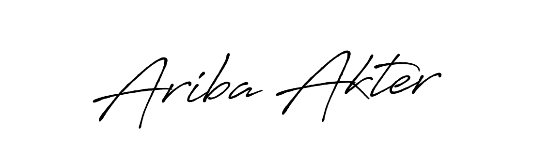 How to make Ariba Akter name signature. Use Antro_Vectra_Bolder style for creating short signs online. This is the latest handwritten sign. Ariba Akter signature style 7 images and pictures png