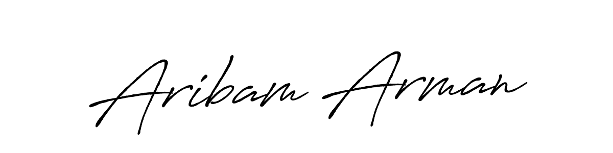 How to make Aribam Arman name signature. Use Antro_Vectra_Bolder style for creating short signs online. This is the latest handwritten sign. Aribam Arman signature style 7 images and pictures png