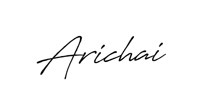 How to make Arichai name signature. Use Antro_Vectra_Bolder style for creating short signs online. This is the latest handwritten sign. Arichai signature style 7 images and pictures png