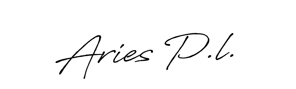 Use a signature maker to create a handwritten signature online. With this signature software, you can design (Antro_Vectra_Bolder) your own signature for name Aries P.l.. Aries P.l. signature style 7 images and pictures png