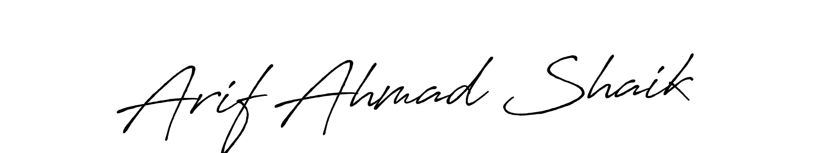 Design your own signature with our free online signature maker. With this signature software, you can create a handwritten (Antro_Vectra_Bolder) signature for name Arif Ahmad Shaik. Arif Ahmad Shaik signature style 7 images and pictures png