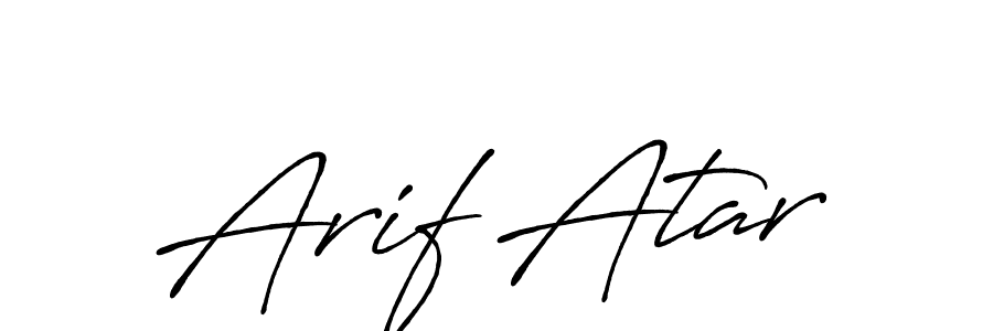 Make a beautiful signature design for name Arif Atar. With this signature (Antro_Vectra_Bolder) style, you can create a handwritten signature for free. Arif Atar signature style 7 images and pictures png